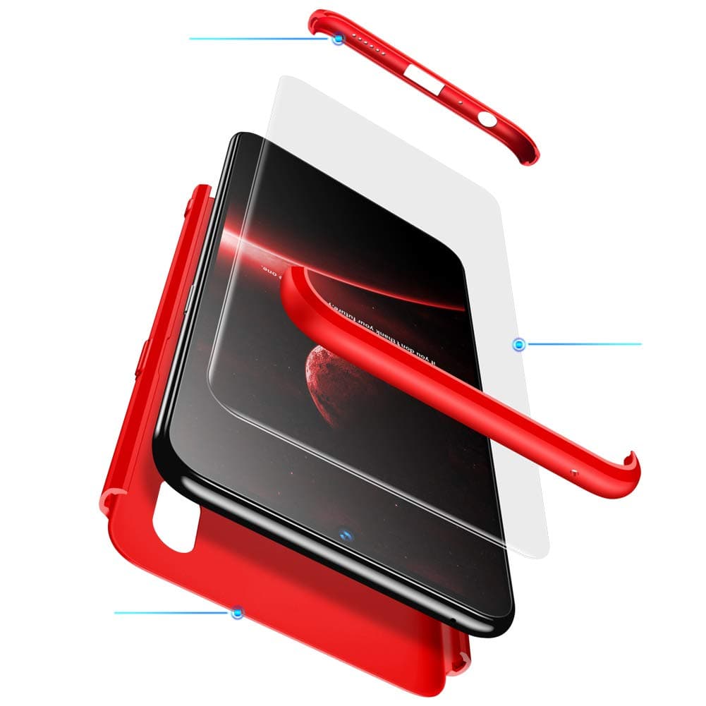 BestST Case for Vivo V11 Pro/X21s/V11, and Vivo V11 Pro/X21s/V11 Case, with [Screen Protector] 360°Full Body shock proof Ultra-Thin 3 in 1 Case Cover for Vivo V11 Pro/X21s/V11(Red)