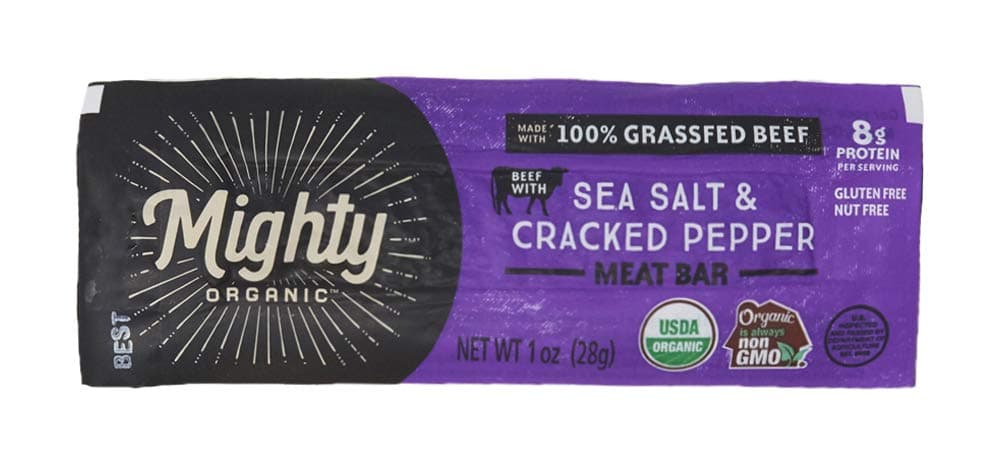 Mighty Organic, Organic 100% Grassfed Sea Salt and Cracked Pepper Beef Bar - 1 oz
