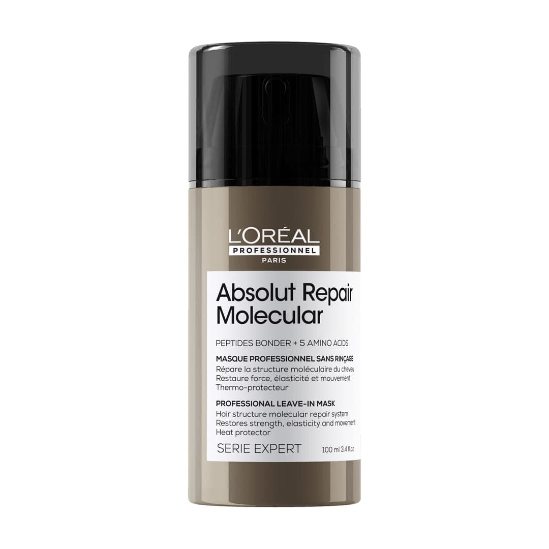 L’Oréal Professionnel | Absolut Repair Molecular Leave-In-Mask, Repair Damage & Restore Strength, Heat Protectant For Hair, For All Damaged Hair Types, SERIE EXPERT