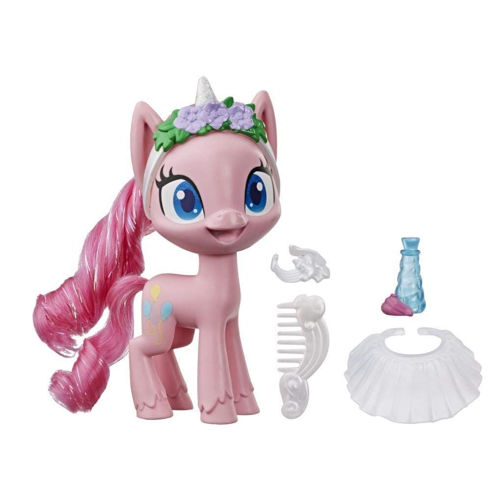 My Little Pony Pinkie Pie Magic Potion Pony Fashion Fun - 12.5cm Pink Pony Figure with Fashion Accessories, Combable Mane and Comb
