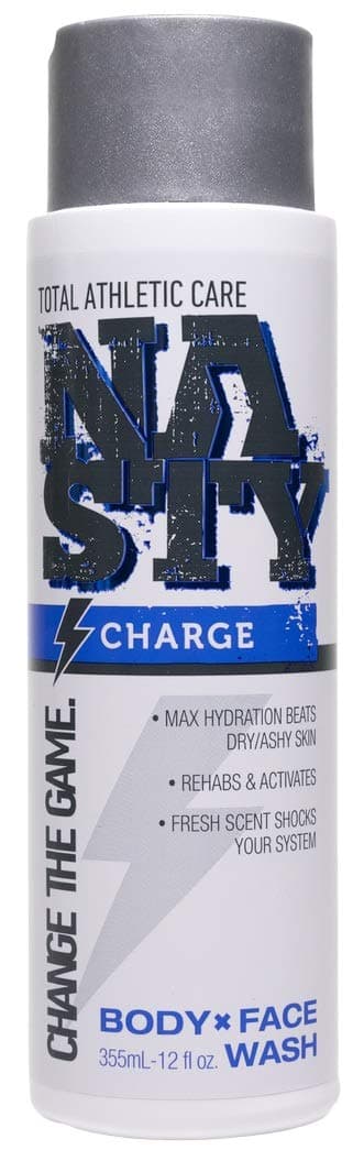 NASTY Charge Body Wash for Men, Women & Teens with Moisturizing Aloe Vera and Shea Butter, 12 Ounce