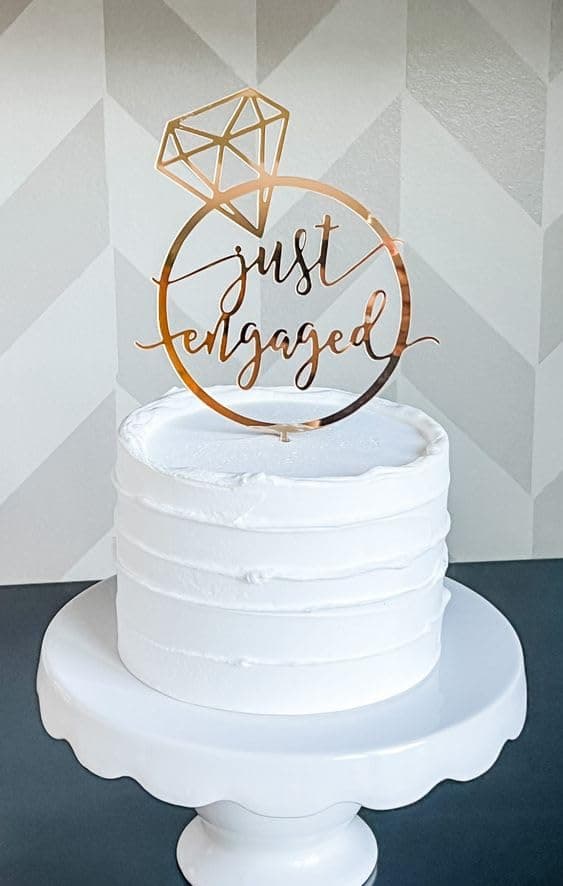 Just Engaged Engagement Cake Topper Acrylic Cake Topper