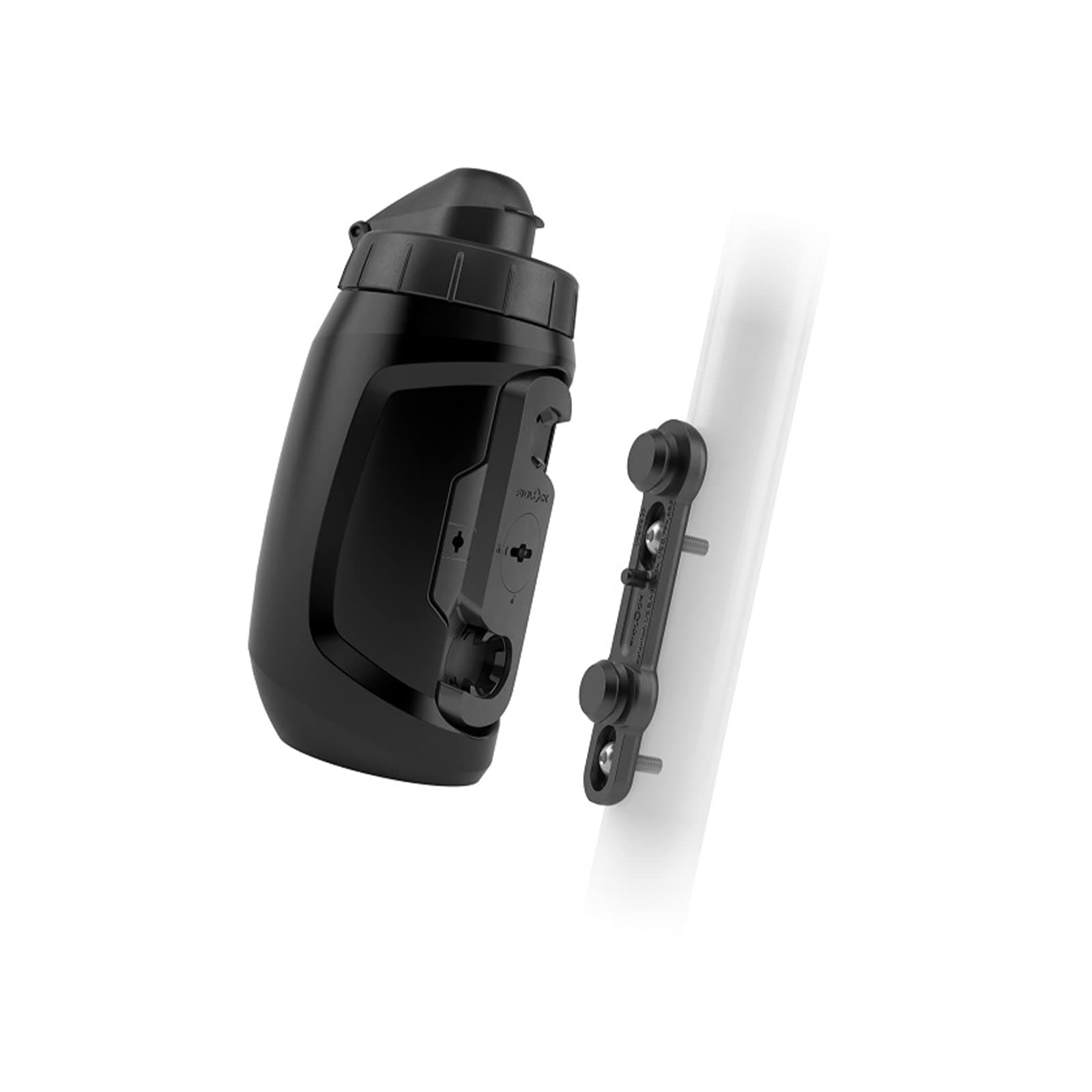 Twist Bottle 450ml/15oz + Bike Base System | New Leak-Proof, Self-Sealing Bottle Cap | Cage Free Bike Magnetic Bottle Holder | Black