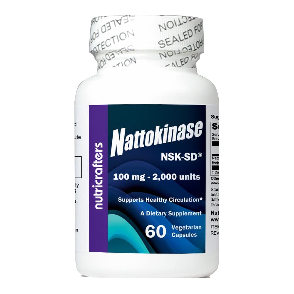 Nattokinase NSK-SD 2,000 Units 60 Capsules - The Cardiovascular Superfood of Japan - Made in The USA with Japanese NSK-SD Nattokinase. The Original and Most Researched Nattokinase.