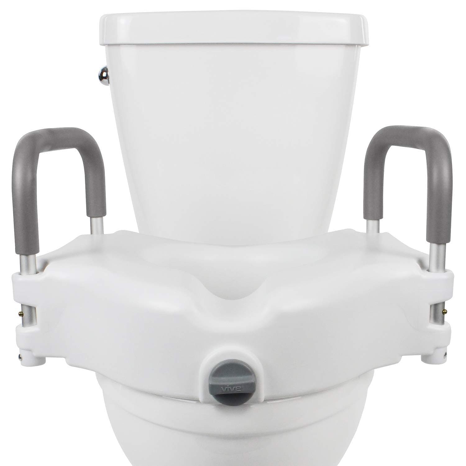 Vive Raised Toilet Seat - 5" Portable, Elevated Toilet Seat Riser & Extender - Elongated and Standard Fit Commode Lifter - Bathroom Safety Extender Assists Disabled, Elderly, Seniors, Handicapped