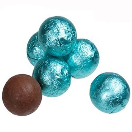 Milk Chocolate Light Blue Foil Wrapped Balls 100g Bag