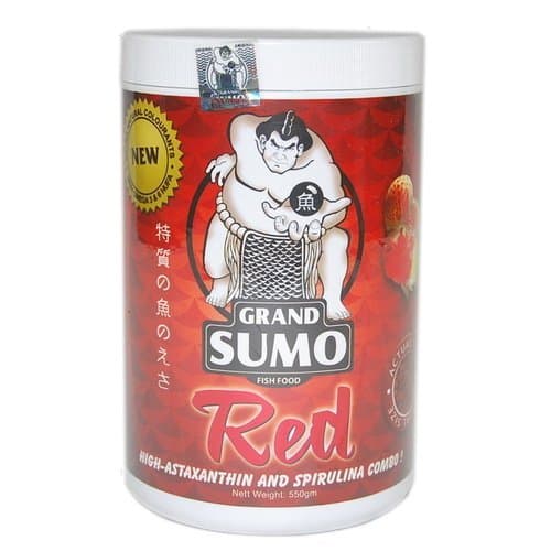 Grand Sumo Red Flower Horn & Cichlid Fish Food, Medium Pellet, 550-gram