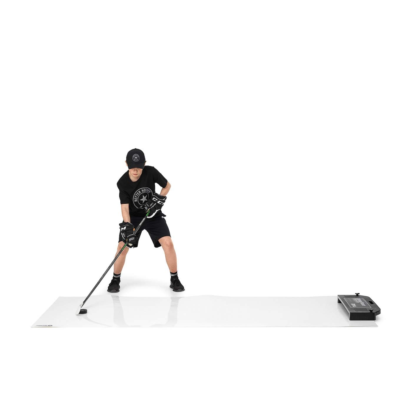 Extreme Passing Kit Pro - Great Training Aid for Shooting, Stickhandling and One Timers - Large Shooting Pad with Puck Rebounder - Simulates The Feel of Real Ice