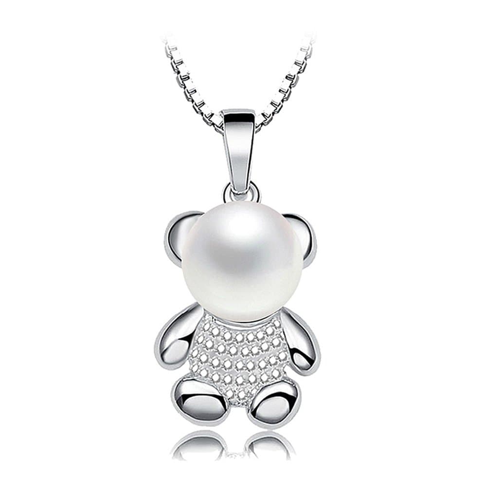 Sinya Teddy Bear Children Pendant Necklace Fit for Mother and Girl in 925 sterling silver 16 inch