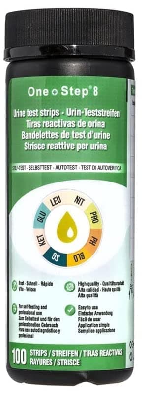 100 x Urine Test Strips (8-Parameters) for Kidney Function, infections, Cystitis