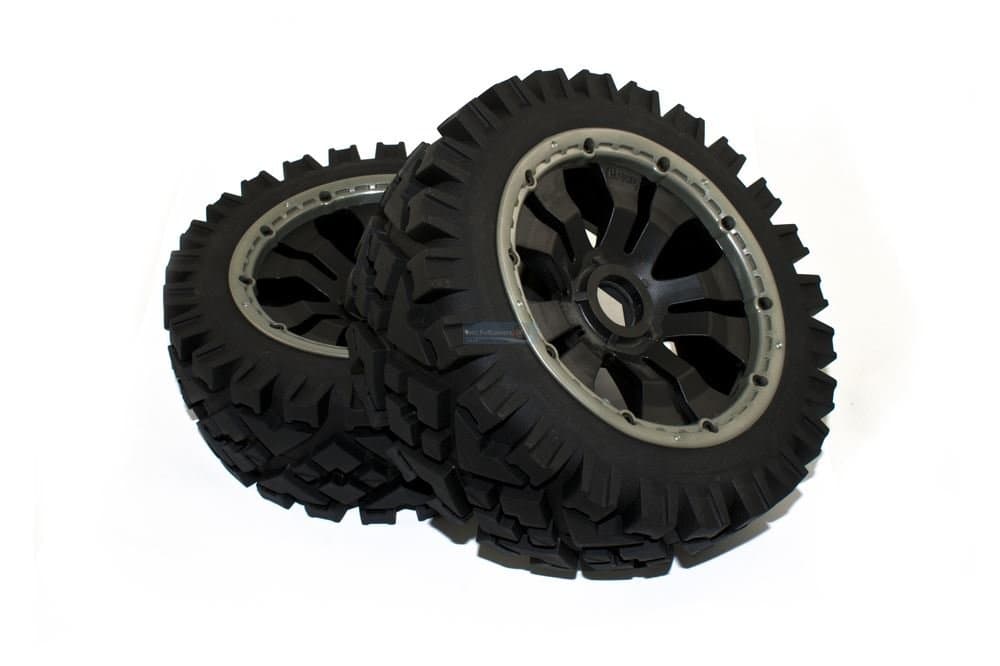King Motor KM All Terrain Buggy Wheels Black Poison Rims Front Pair Fits Baja Buggy