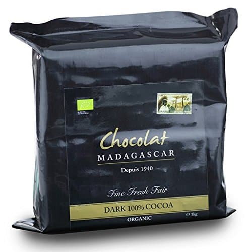 Chocolat Madagascar, Organic 100% Dark Chocolate couverture 1kg