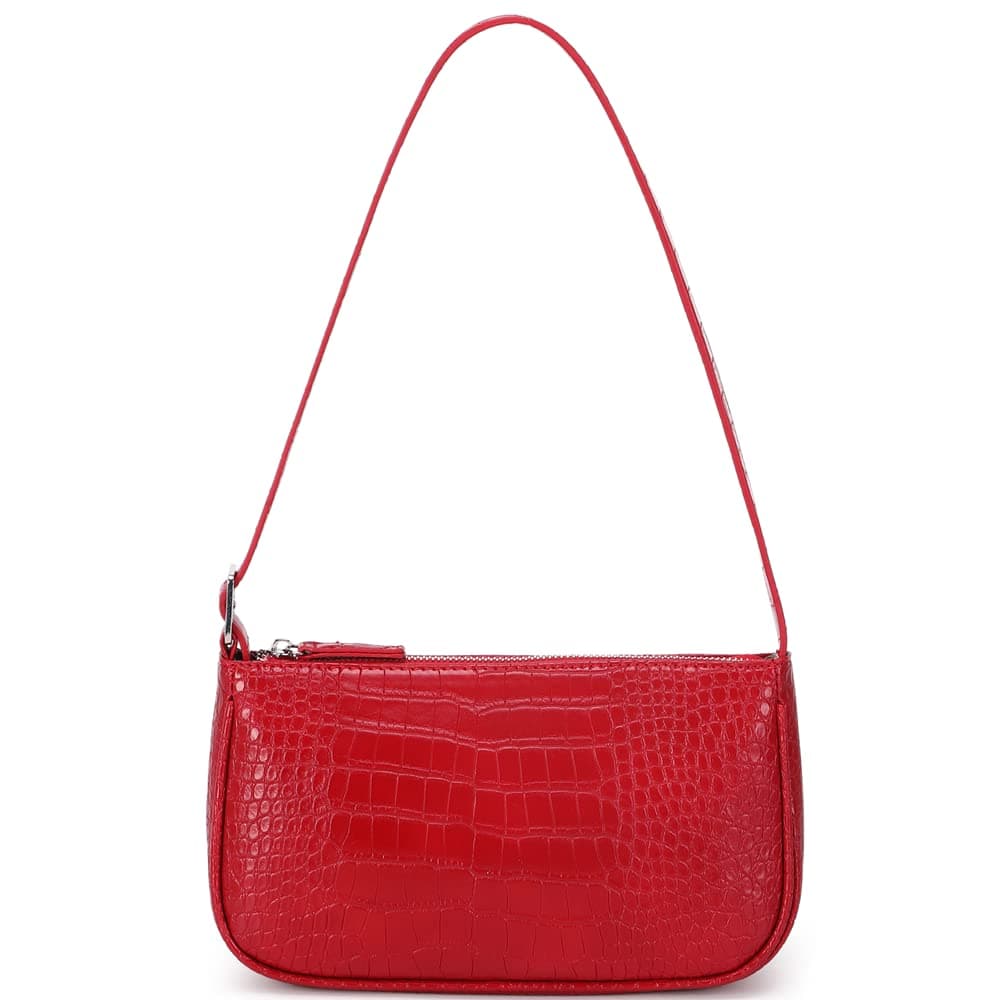 Small Purse for Women, Adjustable Shoulder Bags Crocodile Pattern Clutch Purse with Zipper Closure Retro