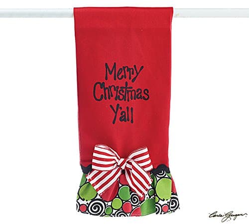 Merry Christmas Y'all Tea Towel Festive Holiday Kitchen Decor