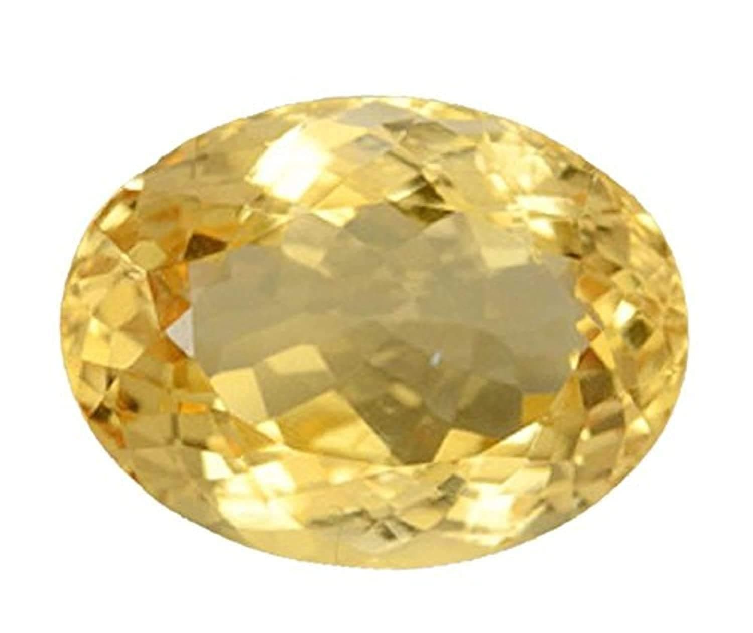 LMDPRAJAPATIS5.25 Ratti / 4.42 Carat Natural AA++ Quality Original Citrine Sunehla Certified Astrological Purpose Loose Gemstone for Men & Women {Lab Tested}, free size, Natural Sunella, Citrine