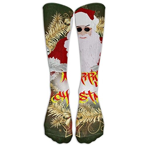Christmast Santa Claus Cross Knee High Socks Football Socks Athletic Sport Socks For Unisex