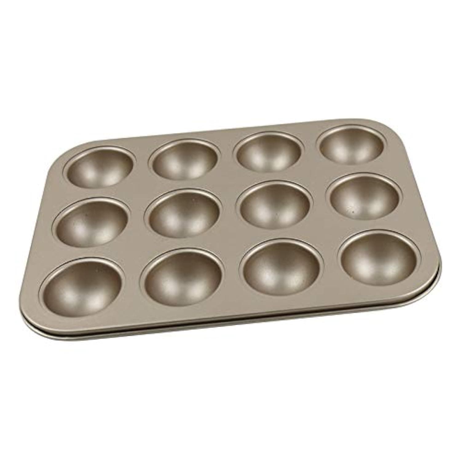 momoland 12 Cavity Half Sphere Carbon Steel Cake Molds Carbon Steel Muffin Pan Cake Tins DIY Molds for Baking Cake Chocolate Cupcake Or Soap
