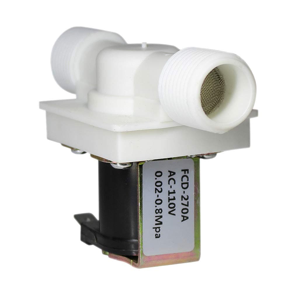 1/2" Solar Solenoid Valve/AC 110V Water Inlet Electric Solenoid Valve Normally Closed N/C 0.02 to 0.8mpa - Plastic Straight-Through Thread (AC 110V)