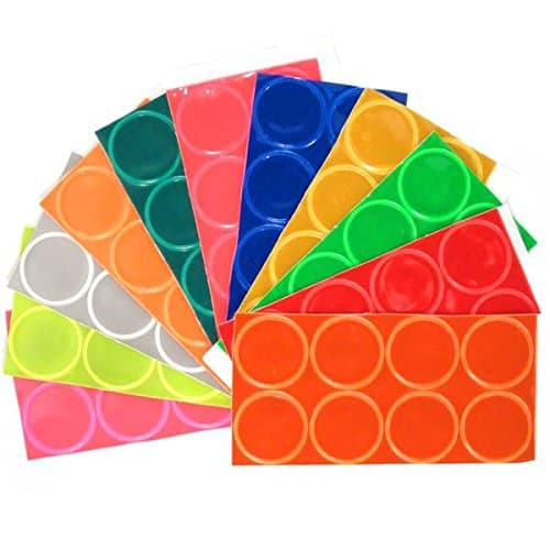 NightGear 1" Adhesive Reflective Vinyl Dots Sample Pack - 11 Colors, 88 Total Dots
