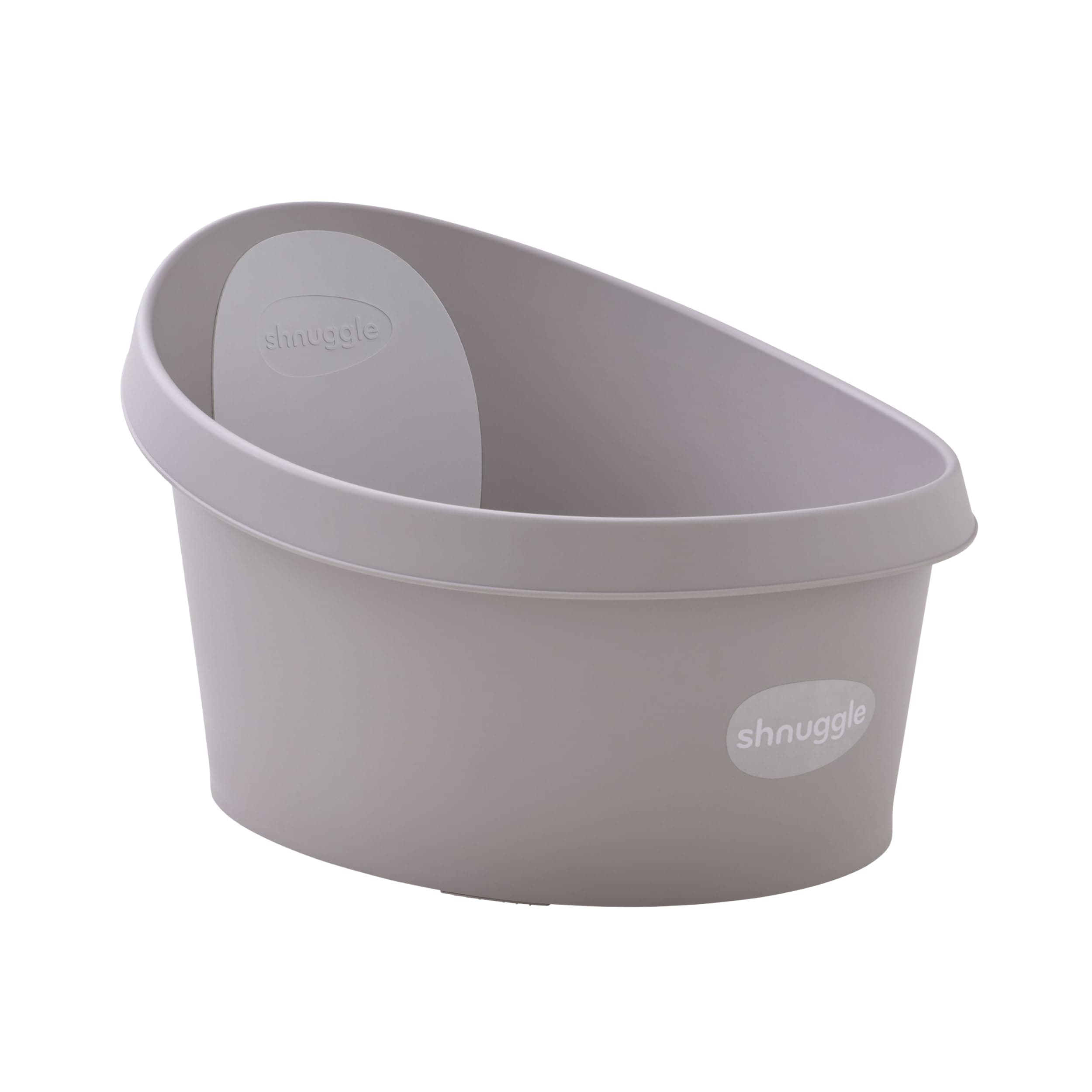 Shnuggle Toddler Bath Tub | Larger Bath for Bigger Kids at Bathtime | Includes Warm and Soft Foam backrest | Grippy Anti-Slip Surface | Includes Easy Drain Bath Plug | Taupe Beige