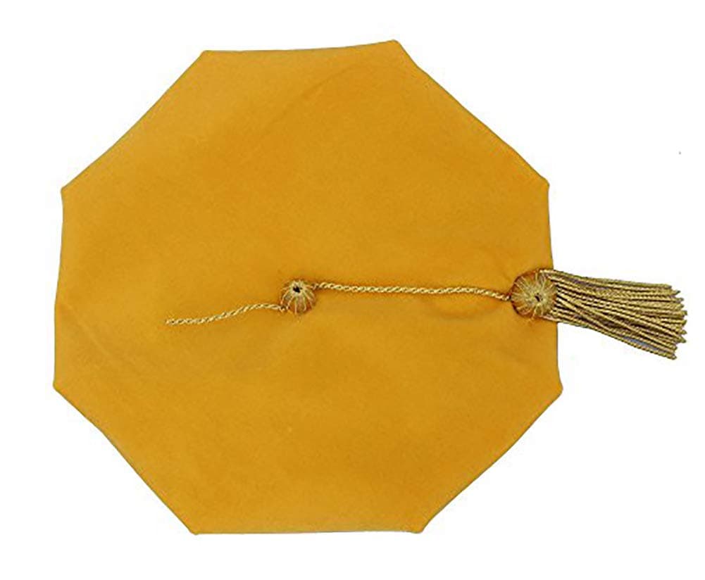 GraduationService Doctoral Graduation Tam 8 Sides Doctorate Cap PhD Blue/Black Velvet with Gold Bullion Tassel