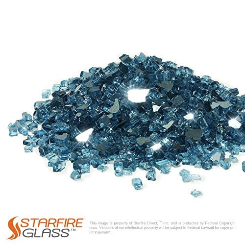 Starfire Glass 10-Pound 1/4 Inch Pacific Blue Fire Glass for Fireplace Glass and Fire Pit Glass