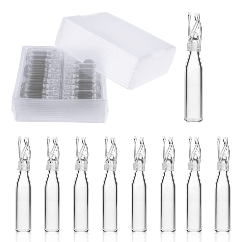 PEKYBIO Vial Insert, 6x29 mm Clear Glass Insert with Polyspring, Volume 250 ul, Pack of 100