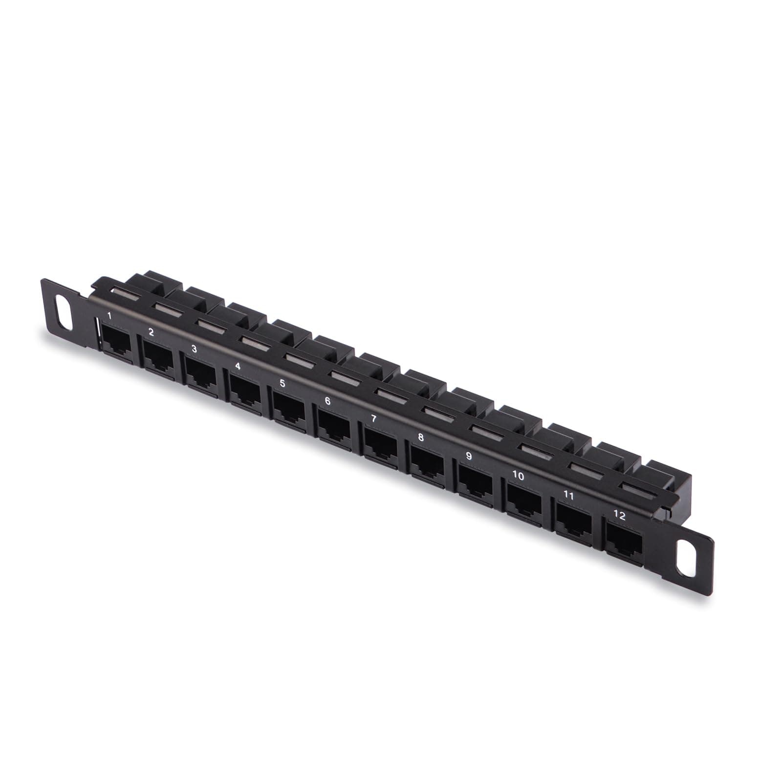 12 Port Patch Panel, 0.5U CAT6 Network Patch Panel for DeskPi RackMate T1/T0/T2 Rackmount and 10 Inch Server Rack/Network Cabinet