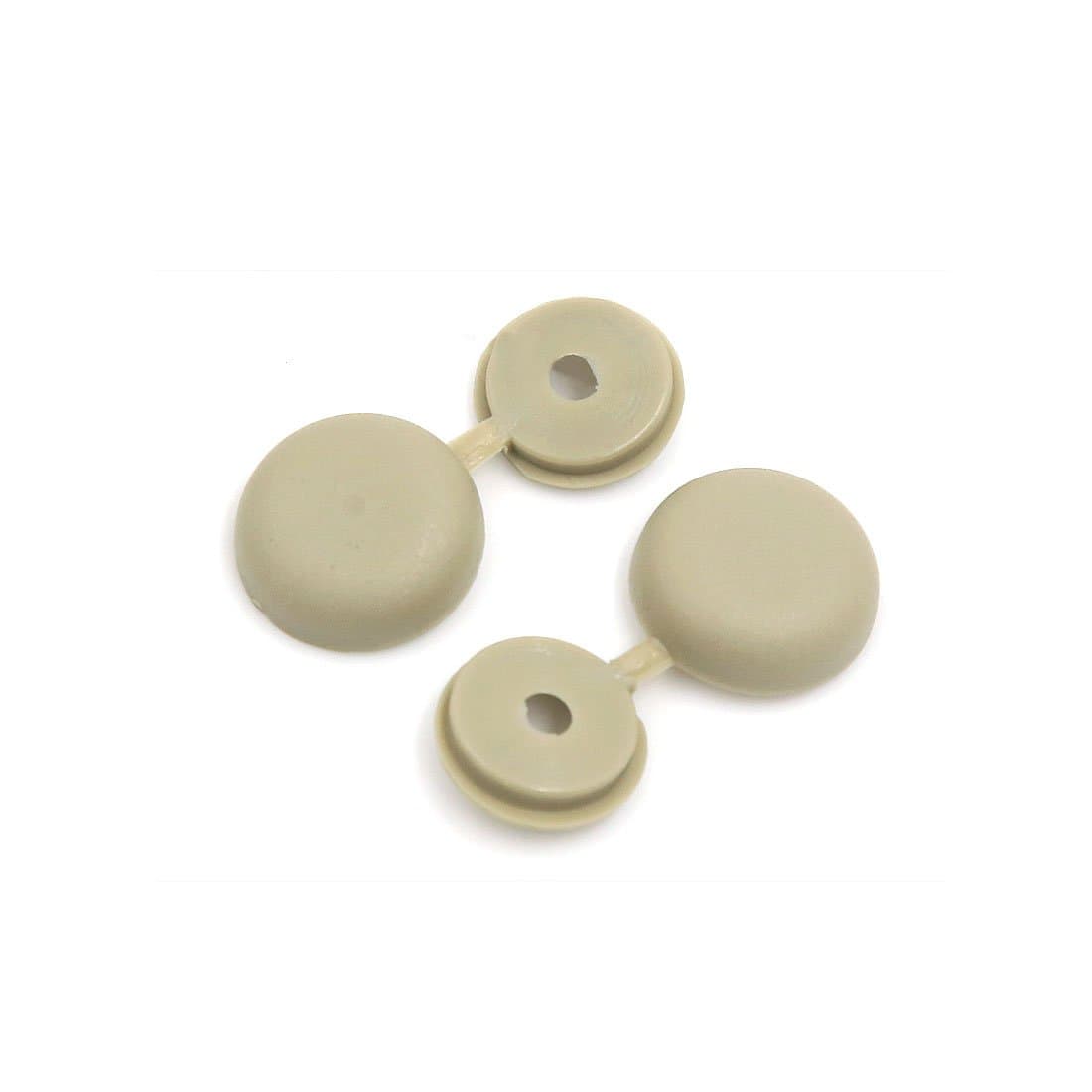 20pcs 4mm Beige Hinged Screw Cover Folding Caps for Car Home Furniture Decor