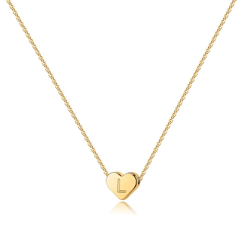 Easter Basket Stuffers for Kids Teen Girls - Dainty 14K Gold Plated Heart Initial A-Z Pendant Letter Heart Necklace Birthday Easter Gifts for Girls Teens Women