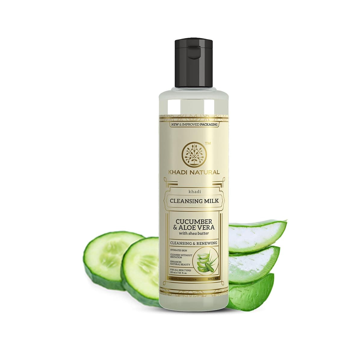 - Cucumber & Aloe Vera Cleansing Milk | Herbal Face Cleanser for Gentle Makeup Removal | Helps Cleanse Skin & Maintain Skin Hydration | Mild Daily Skin Care Formula | Suitable for All Skin Types | 210ml