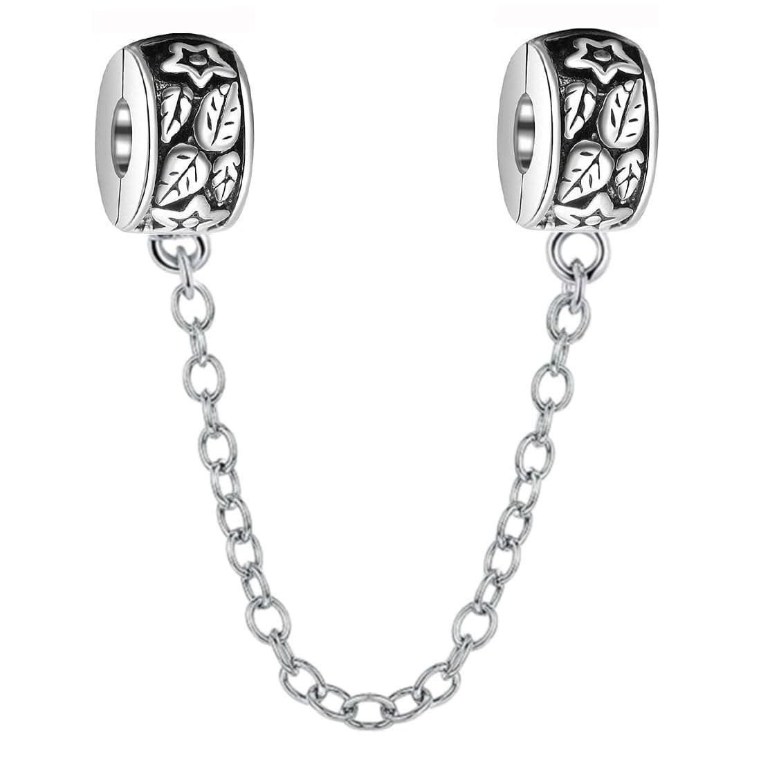 Safety Chain 925 Sterling Silver Clip Stopper Charm Spacer Bead for Pandora Charms Bracelet