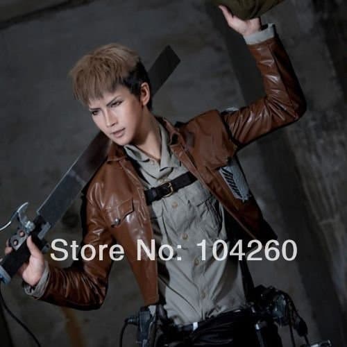 Smile Attack on Titan Jean Kirstein Linen Brown Mixed Short Cosplay Costume Wig