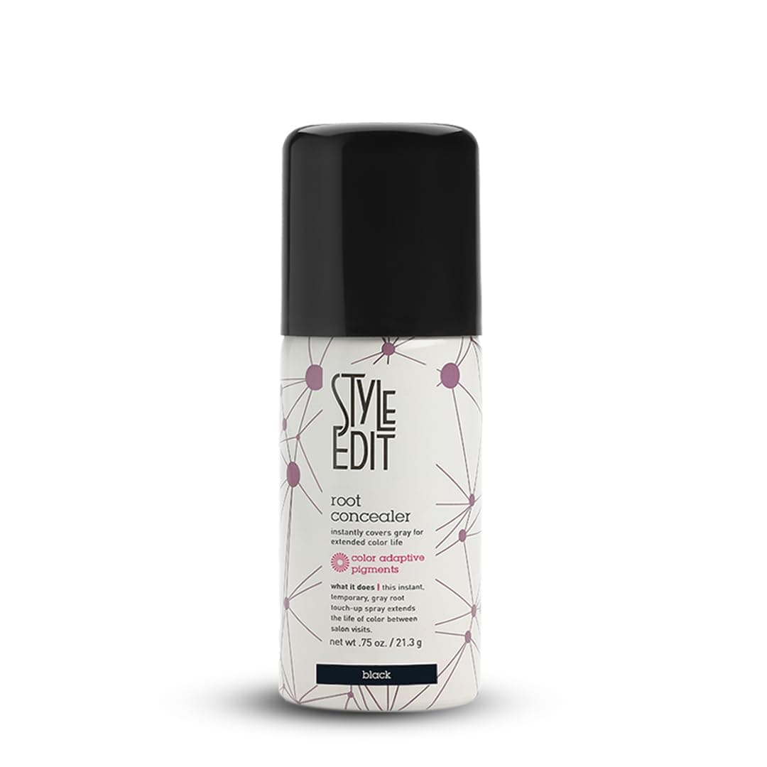 Style Edit Travel Size Root Touch Up Spray | Temporary Hair Color for Gray Roots and Thinning Hair | Salon-Quality, Transfer-Resistant Hair Concealer | Black, 0.75 oz