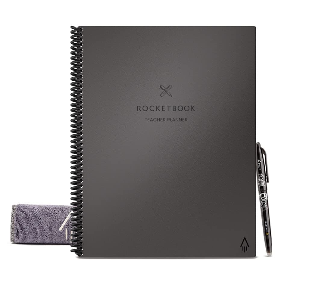 RocketbookSmart Reusable Notebook, Teacher Planner with 8 Page Types, Deep Space Gray, (8.5" x 11")
