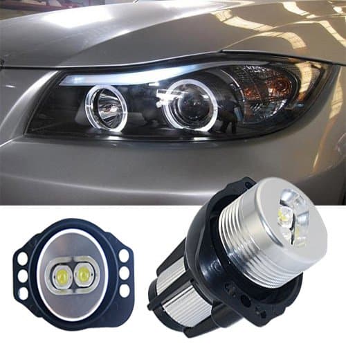 CAMHOHO Canbus 6W Xenon White 6000K Halo Ring LED Marker Angel Eyes for BMW 3 Series 2005-2008 E90 E91 328i 328xi 335i 335xi 325i 325xi 330i 330xi