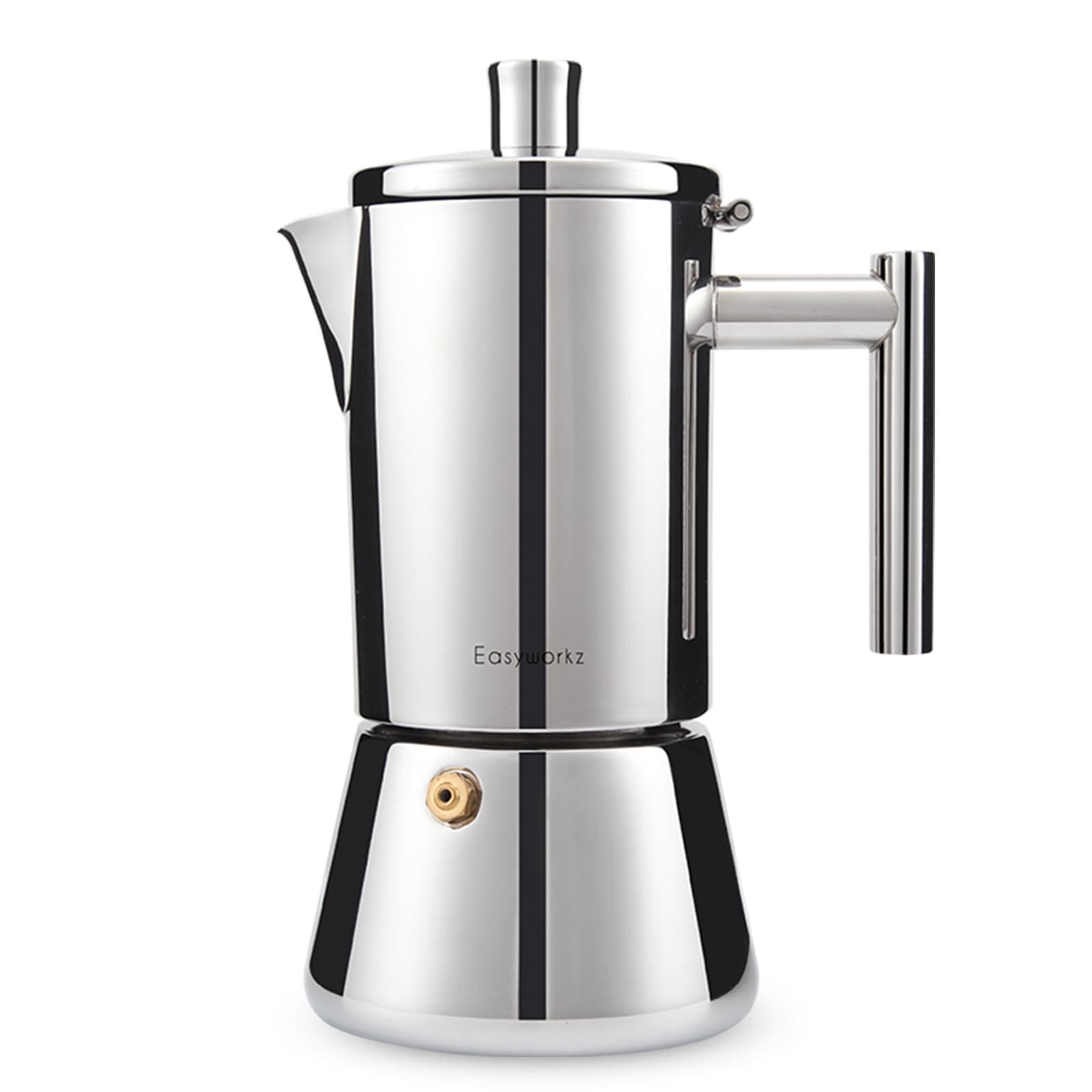 Easyworkz Diego Stovetop Espresso Maker Stainless Steel Italian Coffee Machine Maker 6Cup 300ml Induction Moka Pot