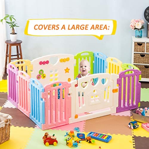 Harper&Bright Designs DreamHouse Kiddie Playpen Home Baby Safety Playards (Greek Style)