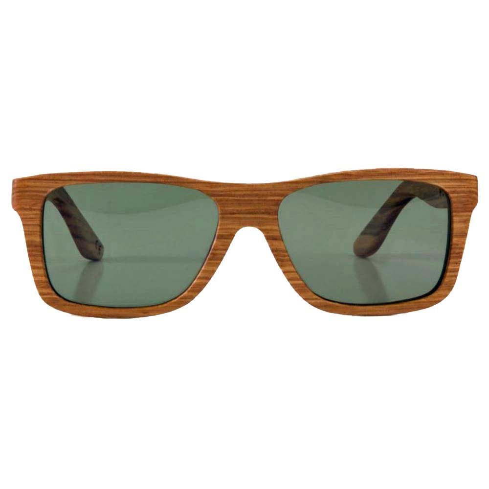 Woodzee Trinity Zebra Wood TRNZBW-GRNGRY Pol. Green Grey UV Wood Sunglasses
