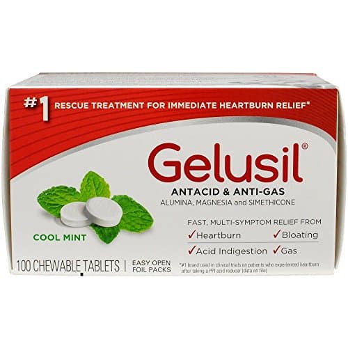 Gelusil Antacid/Anti-Gas Tablets Cool Mint, 100 Tablets (Pack of 4)