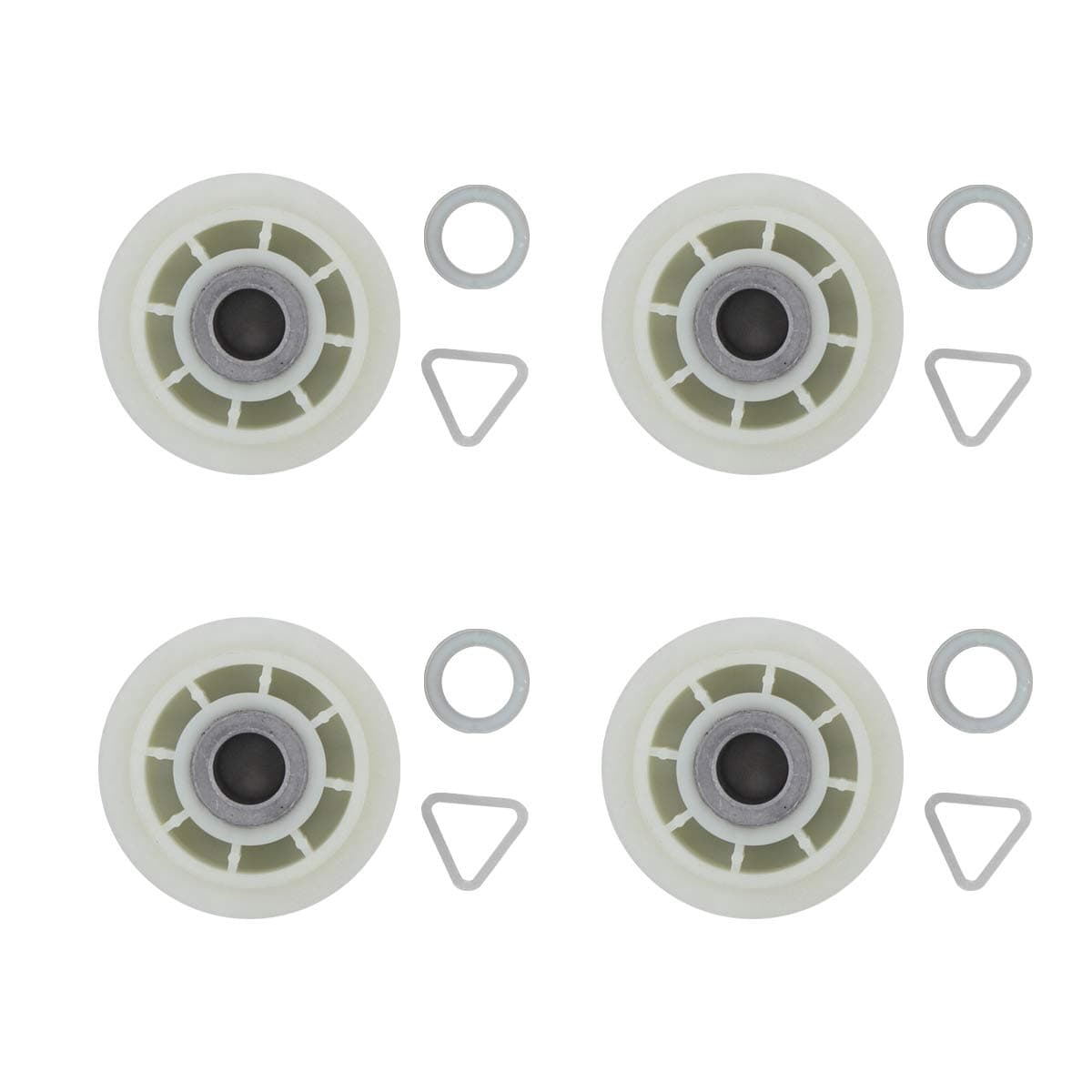ApplianPar 279640 Dryer Idler Roller Pulley Kit Replacement for Whirlpool Kenmore Maytag 3388672, 697692, AP3094197, ER279640, W10468057 Pack of 4