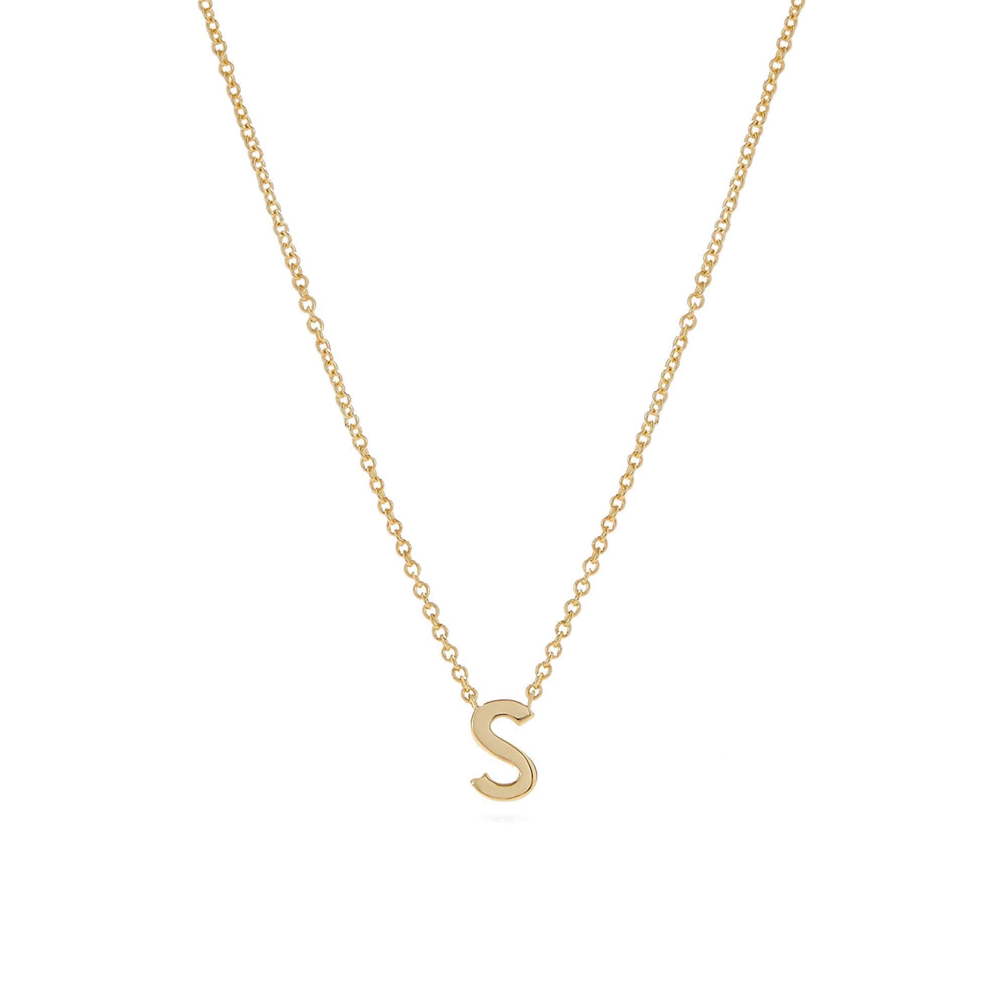 Fwlisesa Initial Necklaces for Women, 14k Gold Plated Dainty Gold Letter Necklace Tiny Initial Pendant Necklace Cute Letter Name Choker Necklaces for Women Simple Gold Jewelry for Women Gifts