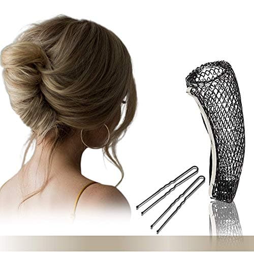 Sanas Fully French Twist Hair Styling Clip 1Pc French Hair Style Tool And Accessories For Bun, Net Material For Women, Professional Hair Styling French Roll Clip, Juda, Bun Kit 1Pc - Black