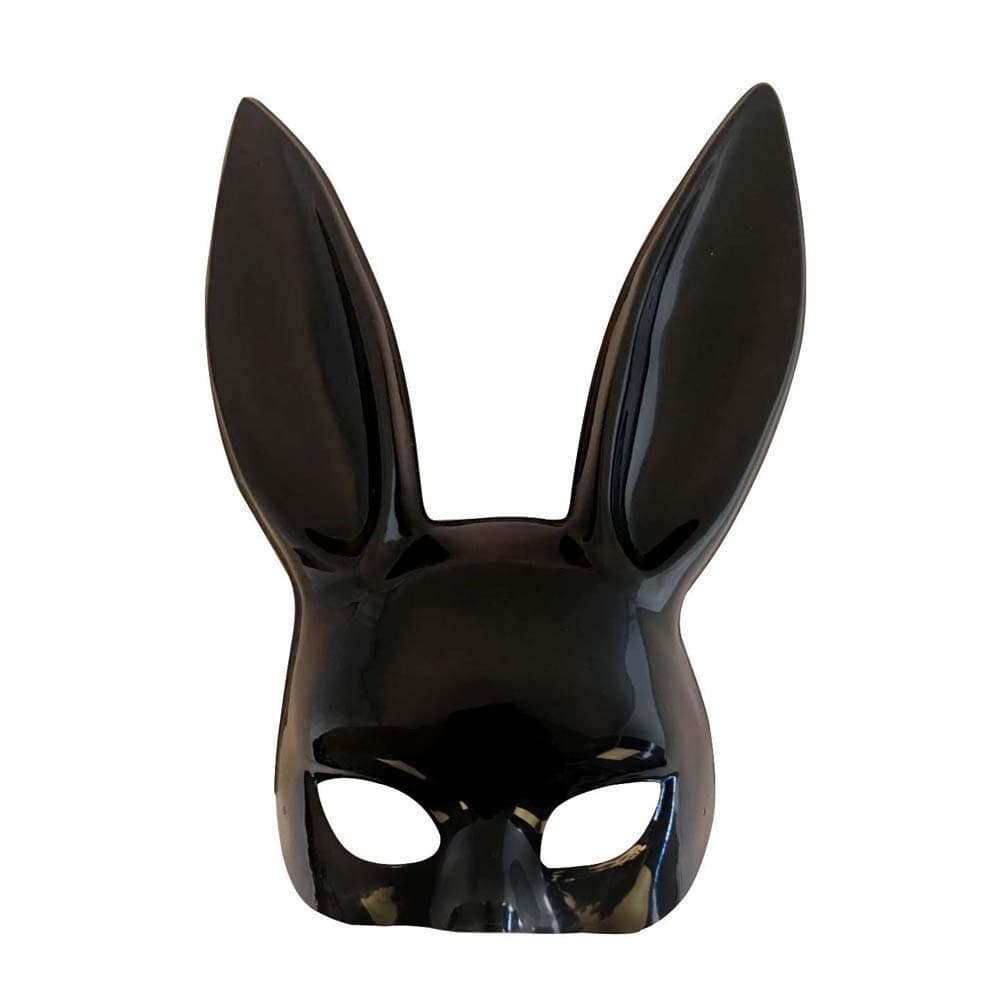 KBYUN Anime Cosplay Full Face Headwear Japanese Anime Bunny Mask Rabbit Mask Cosplay Mask Party Props Party Mask Props(Light,Black)