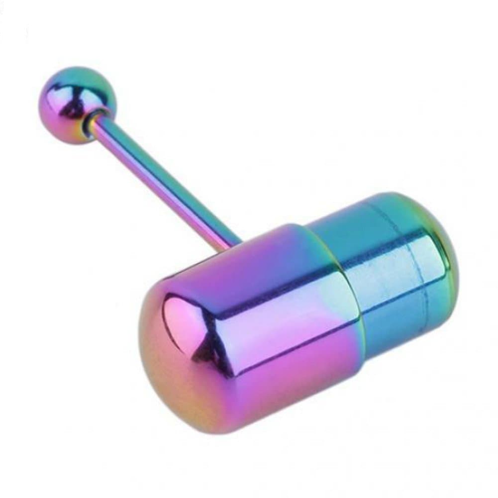 Vibrating Tongue Ring Stainless Steel Body Jewelry Piercing Barbell Clear Tongue Stud Bars 1 Piece