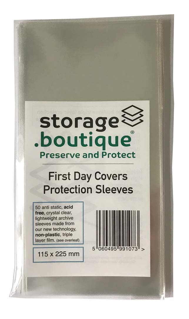 .boutique storage First Day Cover (FDC) Protection Sleeves, Crystal Clear, Acid Free, (115x225mm), 50