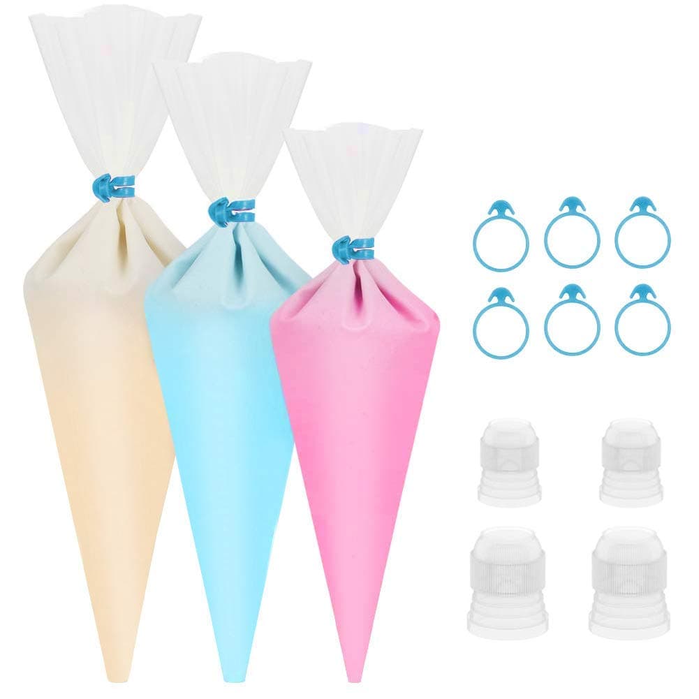 esafio 110 Pcs Plastic Disposable Pastry Bags, Thickened Disposable Icing Piping Bags for Cake Dessert Decoration, Much Tools for Cake Dessert Decoration (3 Size)