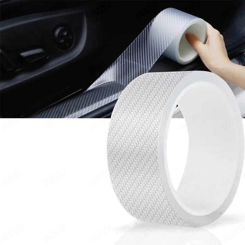 MIZZEO Car Door Edge Guards Carbon Fiber 5D Vinyl Wrap/Film Self-Adhesive & Anti-Collision (2In x 16 ft, Transparent) Compatible with Toyota Fortuner (Type-III) 2021 Onwards