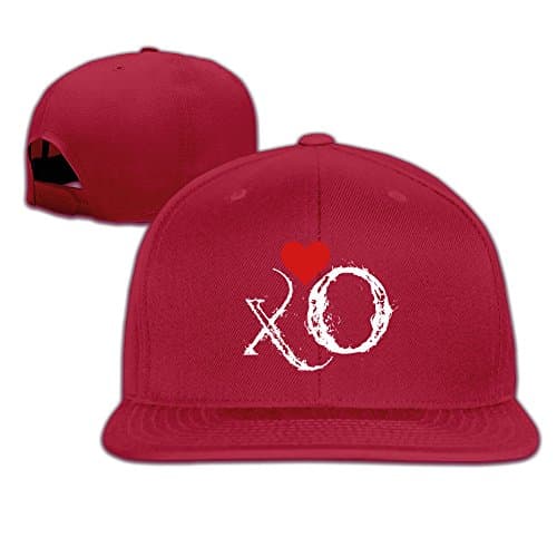 The Weeknd XO Heart Sweet Logo Record Label Cheap Unisex 100% Cotton Diagonal Cloth Lightweight Baseball Cap Suitable Outdoor Activities Adjustable Size 3.54x2.75inch Ball Hat For His And Hers