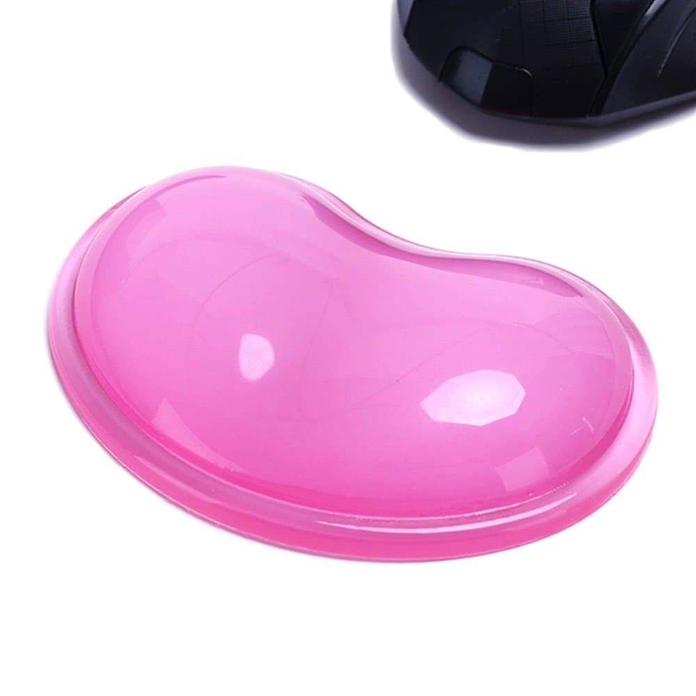 Dubens Silicone Cool Wrist Mouse Pad Charming Crystal Gel Wrist Rest Mouse Pad Non-Slip Black Jelly Silicone Mouse Pad Bracelets Wrist Cushion Mouse Pad Mat pink